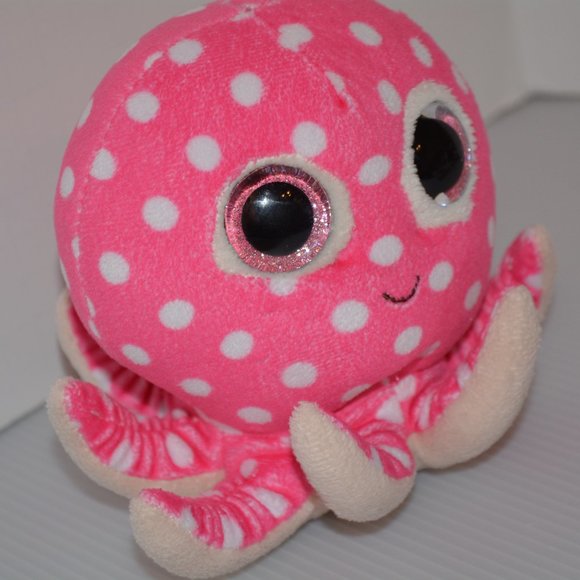 TY Beanie Boos Plush Ollie Octopus Pink White Polka Dot Toy 5" Stuffed Animal - Picture 3 of 8